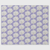 White Hydrangea auf Lavender Geschenkpapier (Flach)