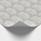 White Hydrangea auf Silver Geschenkpapier (Ecke)