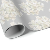 White Hydrangea auf Silver Geschenkpapier (Rolleneckpunkt)