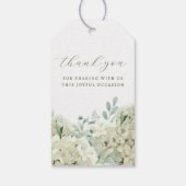 White Hydrangea Baptism Gift Tags Geschenkanhänger (Rückseite)
