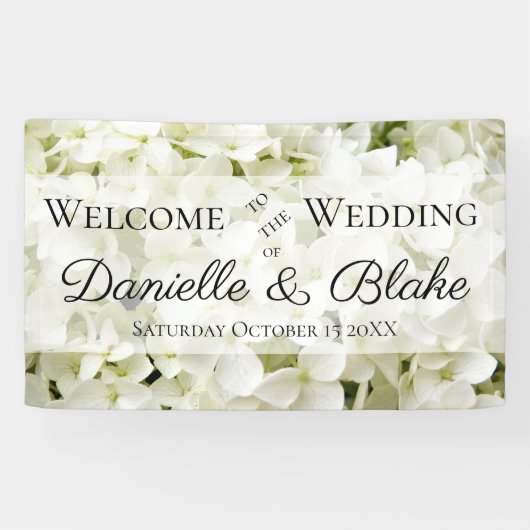 White Hydrangea Begrüßungsbanner Banner (Horizontal)