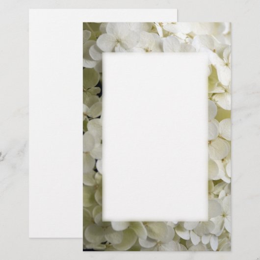 White Hydrangea Blossom Briefpapier (Vorne/Hinten)