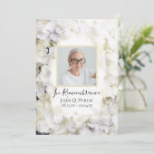 White Hydrangea Blume Beerdigungsdienst Programm (Stehend Vorderseite)
