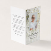 White Hydrangea Blume Beerdigungsgebet Visitenkarten (Vorderseite)