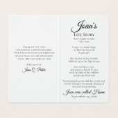 White Hydrangea Blume Beerdigungsgebet Visitenkarten (Innenseite Aufgefaltet)