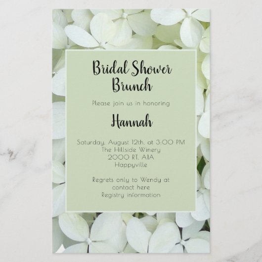 White Hydrangea Blume Budget Brautparty Flyer (Vorne)