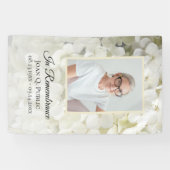 White Hydrangea Blume Celebration of Life Funeral Banner (Horizontal)