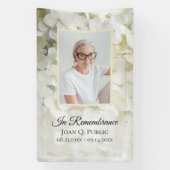 White Hydrangea Blume Celebration of Life Funeral Banner (Vertikal)