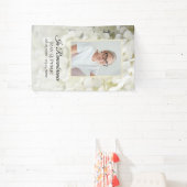 White Hydrangea Blume Celebration of Life Funeral Banner (InSitu)