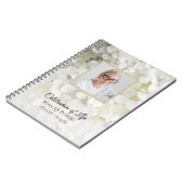 White Hydrangea Blume Celebration of Life Funeral Notizblock (Linke Seite)