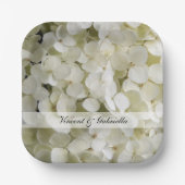 White Hydrangea Blume Hochzeit Pappteller (Vorderseite)