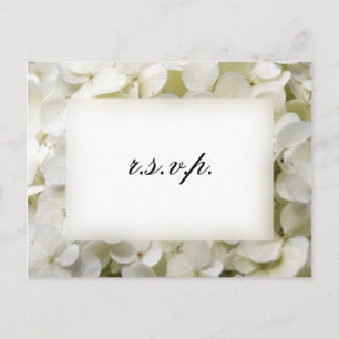 White Hydrangea-Blume Hochzeit RSVP-Reaktion Einladungspostkarte