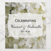 White Hydrangea Blume Hochzeit Weinetikett (Einzelnes Label)