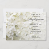 White Hydrangea Blume Quinceanera Einladung (Vorderseite)
