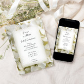 White Hydrangea Blume Quinceanera Party Einladung