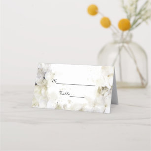 White Hydrangea Blume Wasserfarbenhochzeit Platzkarte