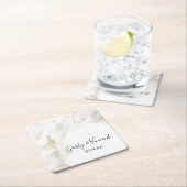 White Hydrangea Blume Wasserfarbenhochzeit Rechteckiger Pappuntersetzer (Vor Ort)