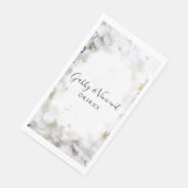White Hydrangea Blume Wasserfarbenhochzeit Serviette (Ecke)
