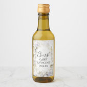 White Hydrangea Blume Wasserfarbenhochzeit Weinetikett (Vorderseite)