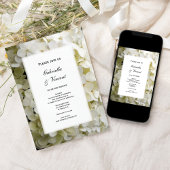 White Hydrangea Blume Wedding Einladung