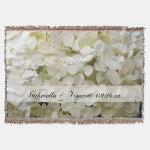 White Hydrangea Blume Wedding Keepake Decke