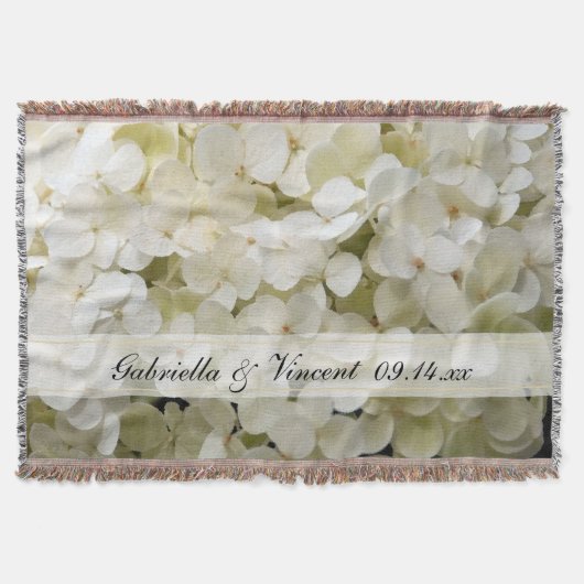 White Hydrangea Blume Wedding Keepake Decke (Vorderseite)