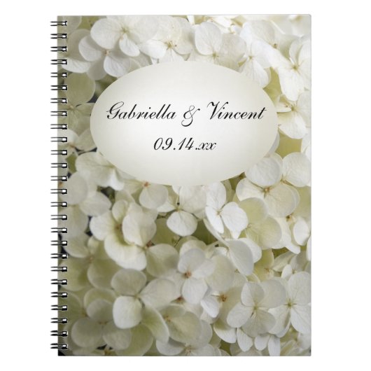 White Hydrangea Blume Wedding Notizblock (Vorderseite)