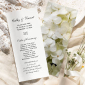 White Hydrangea Blume Wedding Program Programm