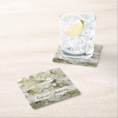 White Hydrangea Blume Wedding Rechteckiger Pappuntersetzer (Vor Ort)