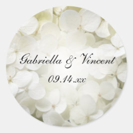 White Hydrangea Blume Wedding Umschlag Aufkleber