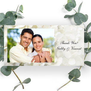 White Hydrangea Blume Wedding Vielen Dank Dankeskarte