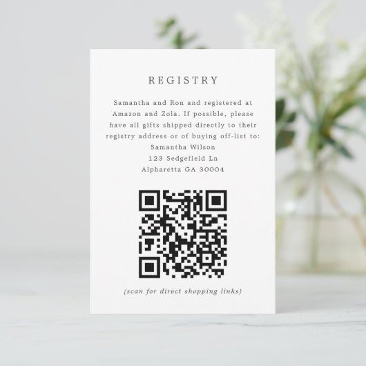 White Hydrangea Bridal Invitation Registry Insert Einladung (Stehend Vorderseite)