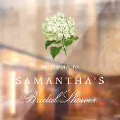 White Hydrangea Bridal Shower Welcome Fensteraufkleber (Blatt 2)