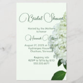 White Hydrangea Budget Bridal Dusche Einladung Flyer (Vorne)
