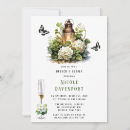 White Hydrangea Butterfly Brunch & Bubbly Einladung