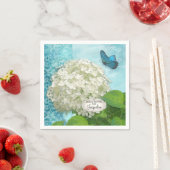 White Hydrangea Butterfly Damask Brautparty Serviette (Beispiel)