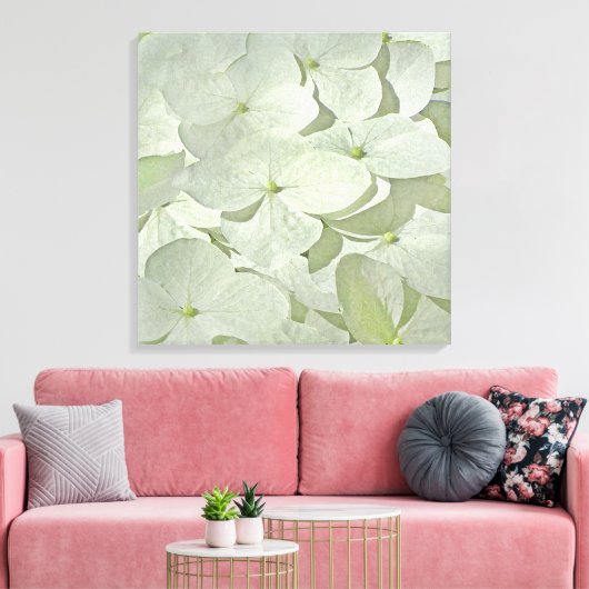 White Hydrangea Canvas Print Leinwanddruck (Insitu (Wohnzimmer))
