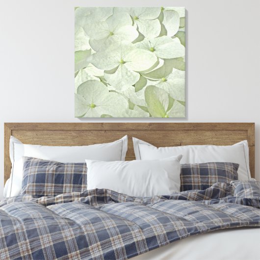 White Hydrangea Canvas Print Leinwanddruck (Insitu (Schlafzimmer))