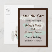 White Hydrangea Cluster Save the Date Ankündigungspostkarte (Vorne/Hinten)