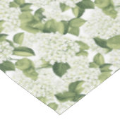 White Hydrangea Cotton Tablecloth Tischdecke (Schrägansicht)