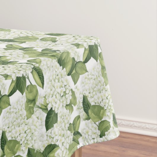 White Hydrangea Cotton Tablecloth Tischdecke (Beispiel)