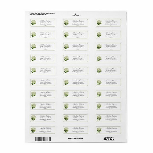 White Hydrangea Custom Return Address Label (Vorne)