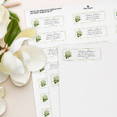 White Hydrangea Custom Return Address Label