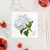 White Hydrangea Custom Wedding Napkins Serviette (Beispiel)