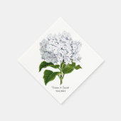 White Hydrangea Custom Wedding Napkins Serviette (Ecke)