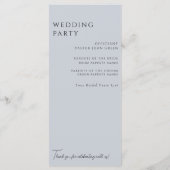 White Hydrangea Dusty Blue Wedding Program Menükarte (Rückseite)