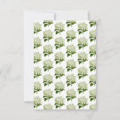 White Hydrangea Einladungskarte für Hochzeiten Einladung (Rückseite)