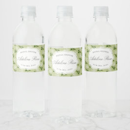 White Hydrangea Elegantes Brautparty Wasserflaschenetikett