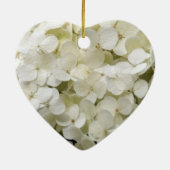 White Hydrangea Erste Weihnacht gemeinsam Keramik Ornament (Hinten)