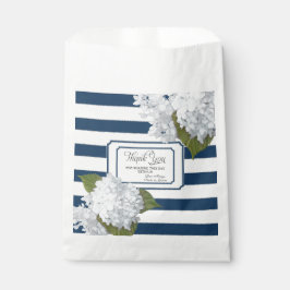 White Hydrangea Floral Garden Navy Blue Vielen Dan Geschenktütchen